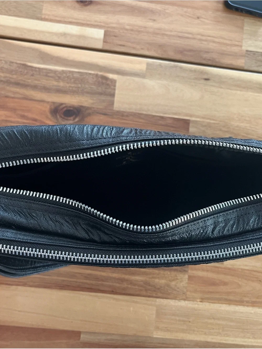 Porter International Black Leather Messenger Bag with Front Pockets
